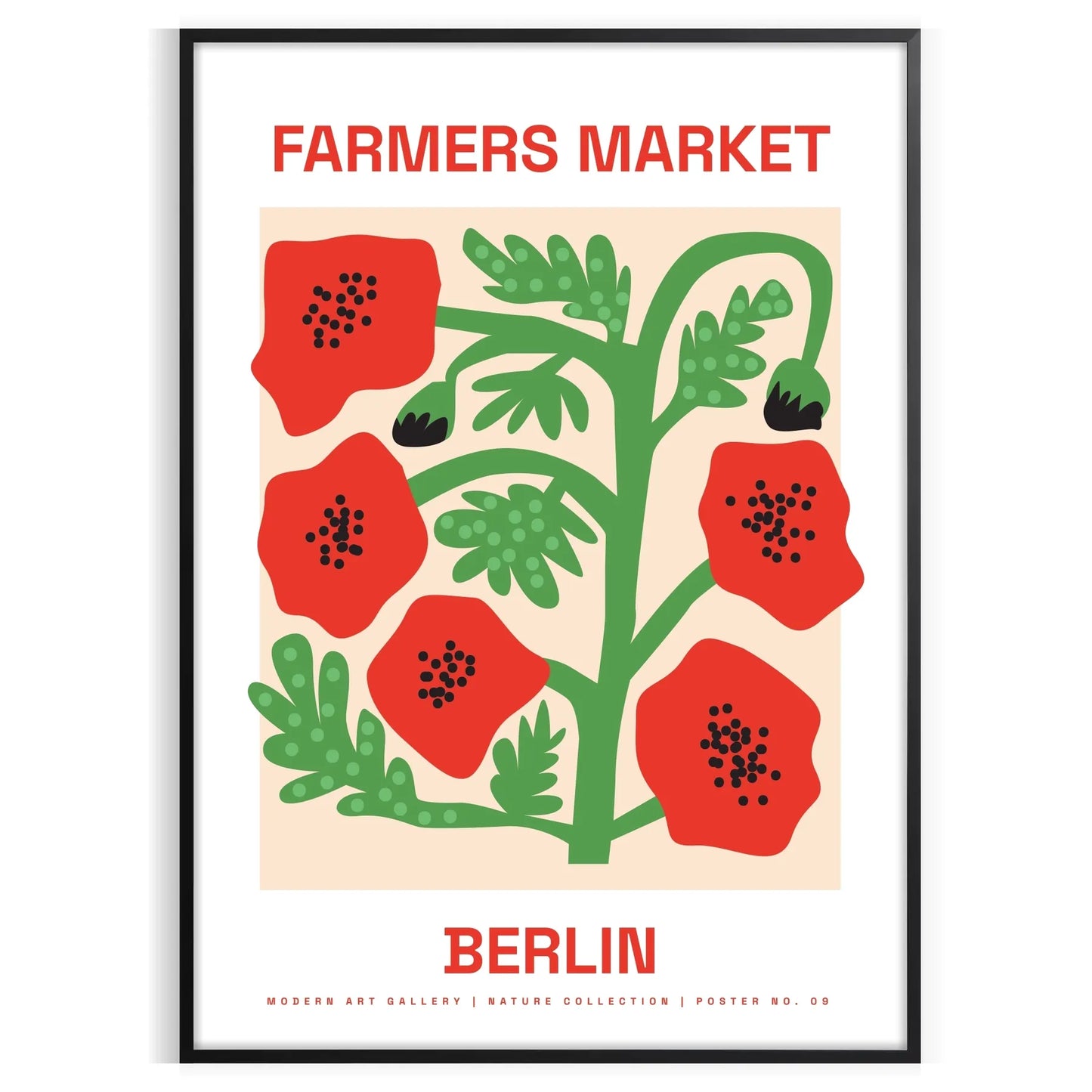 charm vintage botanical prints farmer market poster vibrant green red hues wall art thoughtful gift artwork fresh touch space sizes A4 cm A0