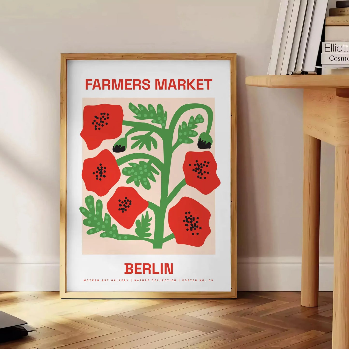 charm vintage botanical prints farmer market poster vibrant green red hues wall art thoughtful gift artwork fresh touch space sizes A4 cm A0