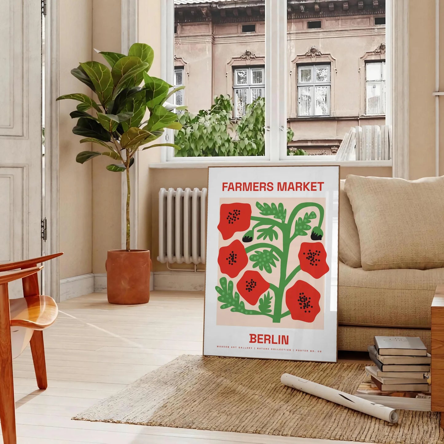 charm vintage botanical prints farmer market poster vibrant green red hues wall art thoughtful gift artwork fresh touch space sizes A4 cm A0