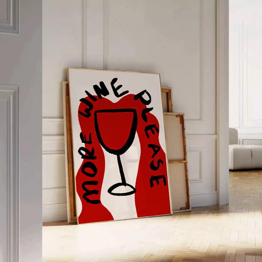kitchen decor More Wine Please poster chic black gray design stylish wall art perfect gift lovers space preferred size A4 cm A0 elegance