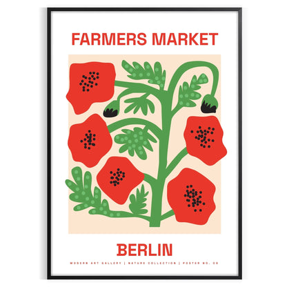 charm vintage botanical prints farmer market poster vibrant green red hues wall art thoughtful gift artwork fresh touch space sizes A4 cm A0