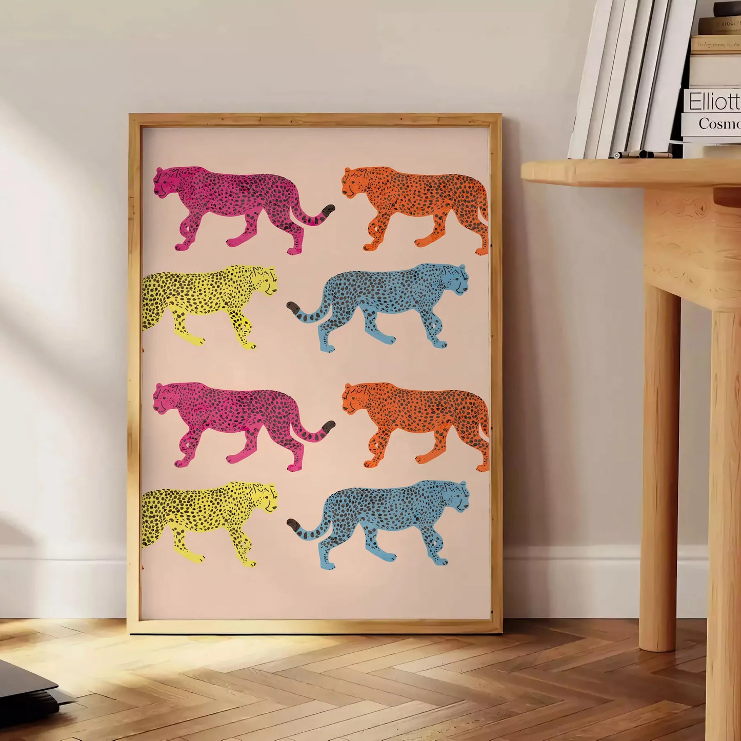 space vibrant jaguar poster orange gray hues animal lovers captivating wall art unforgettable gift various print sizes A4 cm A0 wild touch decor today