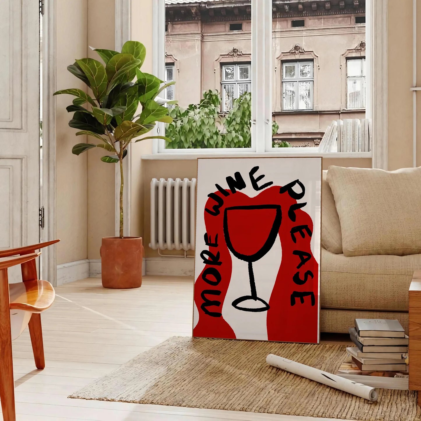 kitchen decor More Wine Please poster chic black gray design stylish wall art perfect gift lovers space preferred size A4 cm A0 elegance