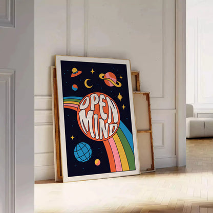 creativity Open Mind Groovy poster vibrant blend orange black eye wall art print retro touch space gifts delight preferred size A4 cm A0