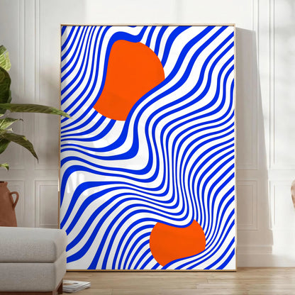 space vibrant orange blue graphic poster stunning wall art rich hues eye centerpiece unique gift personal artwork room print available standalone piece