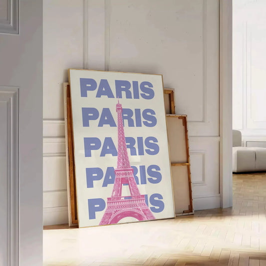 space stunning Paris poster lush green crisp white hues captivating artwork essence home ideal gift wall art print decor enthusiast sizes A4 cm A0