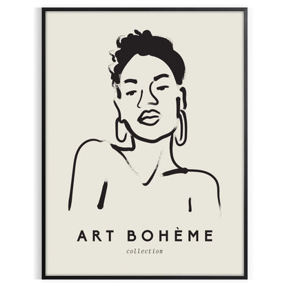 elegance Woman Boho Poster perfect soulful charm space captivating wall art piece ideal gift unique blend style inspiration size A4 cm A0