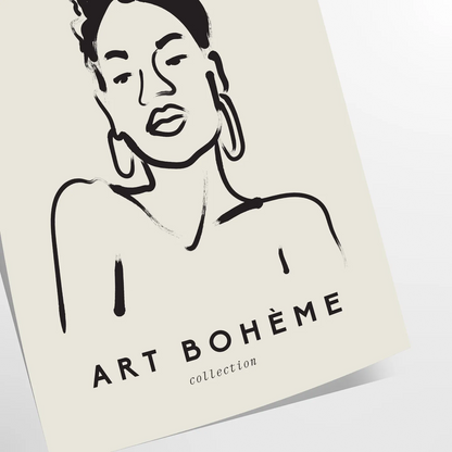 elegance Woman Boho Poster perfect soulful charm space captivating wall art piece ideal gift unique blend style inspiration size A4 cm A0